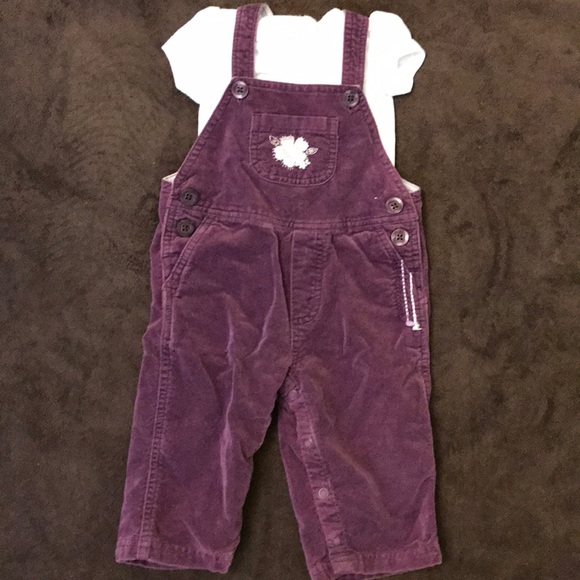 dark purple overalls